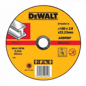 Disc abraziv DeWALT DT42501Z cu degajare pentru metal 180mmx22.2mm