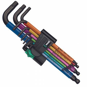 Set chei imbus hexagonale Wera, 950 9 Hex-Plus Multicolour BlackLaser, 05022089001