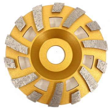 Disc cupa diamantata cu dinti alternativi pentru slefuire rapida de Beton si Abrazive 115mmx22,2mm PREMIUM - DXDY.PLCC.115