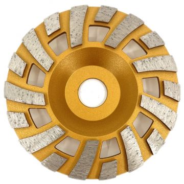 Disc cupa diamantata cu dinti alternativi pentru slefuire rapida de Beton si Abrazive 125mmx22,2mm PREMIUM - DXDY.PLCC.125
