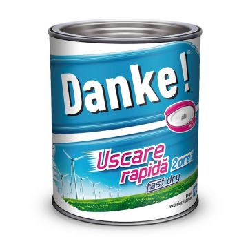 Email Danke uscare rapida, pentru metal, lemn, zidarie, exterior/interior, alb, mat, 0.75 l