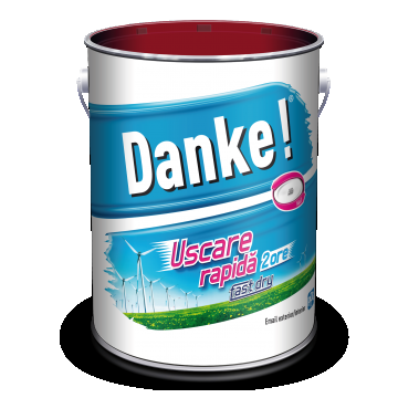 Email Danke uscare rapida, pentru metal, lemn, zidarie, exterior/interior, alb, mat, 4 l