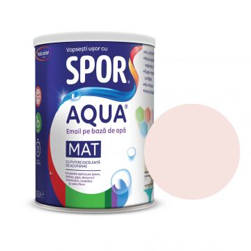 Email mat Spor Aqua, pentru lemn/metal, interior/exterior, pe baza de apa, bej, 0.6 l