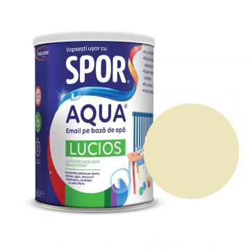 Email mat Spor Aqua, pentru lemn/metal, interior/exterior, pe baza de apa, crem, 0.6 l