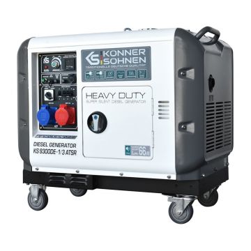 SH - Generator de curent 7.5 kW diesel - Heavy Duty - insonorizat - Konner & Sohnen - KS-9300DE-1/3-ATSR-Super-Silent