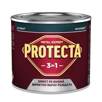 Vopsea alchidica/email Protecta 3 in 1, gri antracit, interior/exterior, 0.5 L
