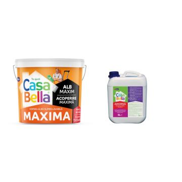 Vopsea lavabila interior Casabella Maxima, alb, 15 l + amorsa 4 l