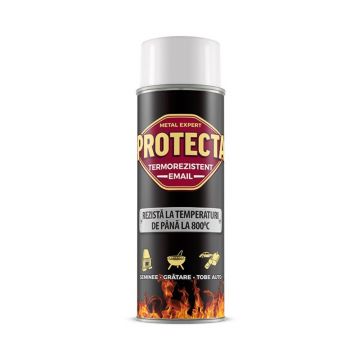 Vopsea spray termorezistenta Protecta, alb, mat, interior/exterior, 400 ml